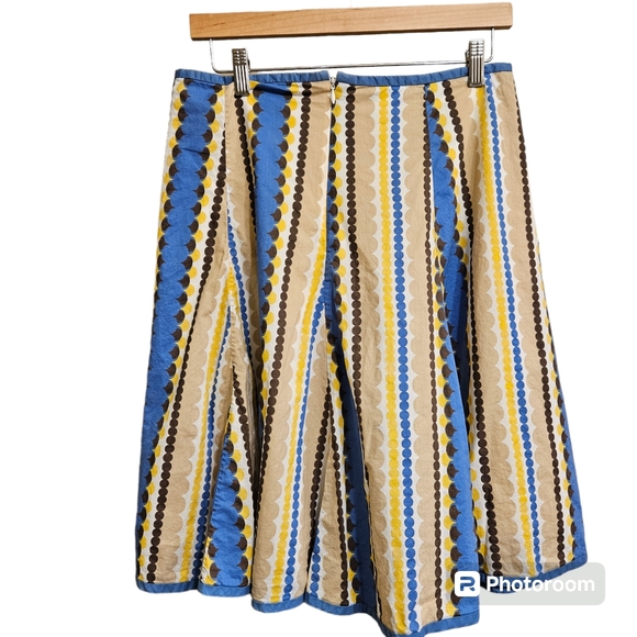 Boden brown and yellow bubble stripe A lined fit and flare skirt, 10 R - Picture 2 of 10
